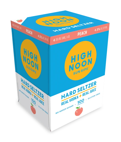 High Noon 'Peach' Vodka And Soda 4-355ml Cans 1 High Noon 'Peach' Vodka And Soda 4-355ml Cans