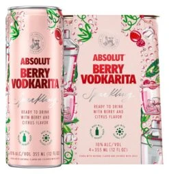 Absolut Cocktails Berry Vodkarita 4-355ml Cans