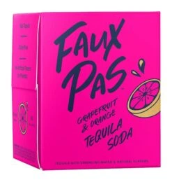Faux Pas Canned Cocktails Grapefruit/Orange Tequila Soda