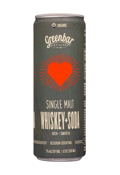 Greenbar 'Single Malt' Whiskey & Soda 4-355ml Cans 1 Greenbar 'Single Malt' Whiskey & Soda 4-355ml Cans