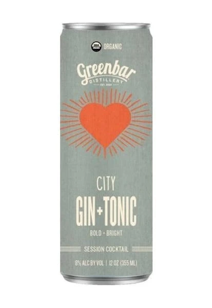 Greenbar 'City' Gin & Tonic 4-355ml Cans 1 Greenbar 'City' Gin & Tonic 4-355ml Cans