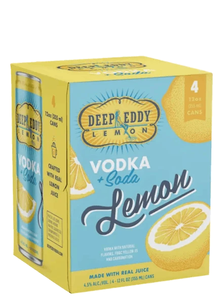 Deep Eddy 'Lemon' Vodka Soda 4-355ml Cans 1 Deep Eddy 'Lemon' Vodka Soda 4-355ml Cans