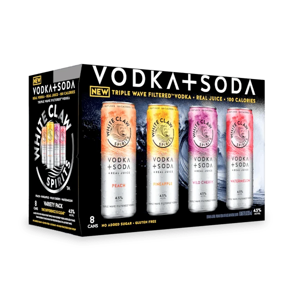 White Claw Vodka Soda Variety Pack 8-12oz Cans 1 White Claw Vodka Soda Variety Pack 8-12oz Cans