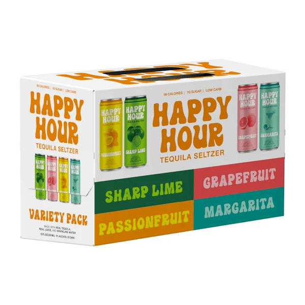 Happy Hour Tequila Seltzer Variety Pack 8-355ml Cans 1 Happy Hour Tequila Seltzer Variety Pack 8-355ml Cans