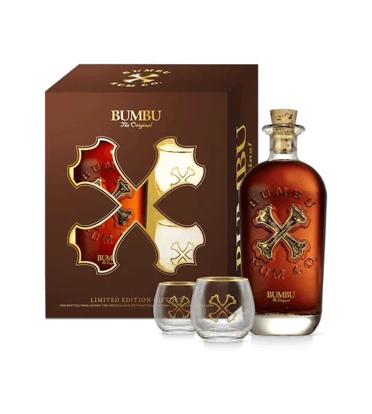 Bumbu Rum 70 With 2 Glasses Gift Set 1 Bumbu Rum 70 With 2 Glasses Gift Set