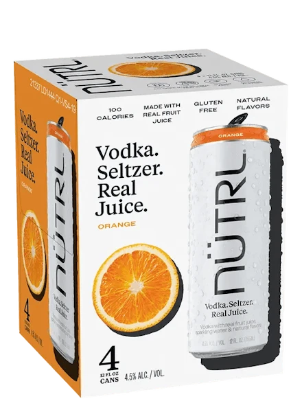Nutrl Classic Vodka Seltzer Orange 4-12oz Cans 1 Nutrl Classic Vodka Seltzer Orange 4-12oz Cans